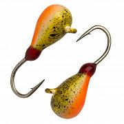 Капля с ушком d 4,0 мм, вес 1,04 гр, окраска золотистая-оранжевая с крапом /10 шт/